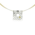 SILVER & GOLD PENDANT w/ DIAMOND