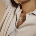 SILVER & GOLD PENDANT w/ DIAMOND