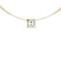 SILVER & GOLD PENDANT w/ DIAMOND