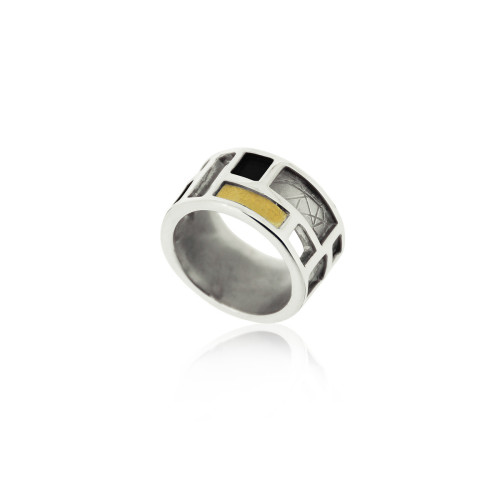 1479 - R1479 - ANILLO PLATA Y ORO R1479