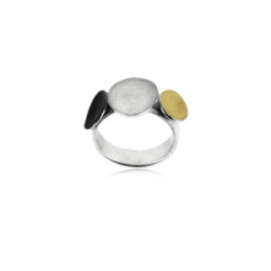 1516 - R1516S - SILVER & GOLD RING R1516S