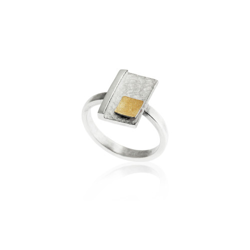 1520 - R1520 - ANILLO PLATA Y ORO R1520