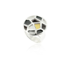 1593 - R1593 - SILVER & GOLD RING R1593