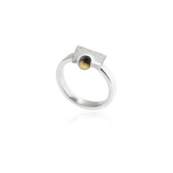 1676 - SILVER & GOLD RING. R1676
