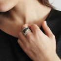 1683 - SILVER & GOLD RING. R1683