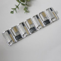 1479 - B1479XL - SILVER & GOLD BRACELET B1479XL