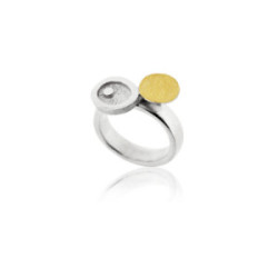 1803 - R1803S - SILVER & GOLD RING R1803S