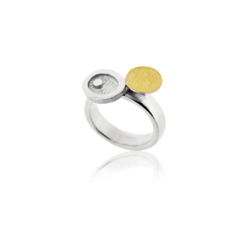 1803 - R1803S - ANILLO PLATA Y ORO R1803S