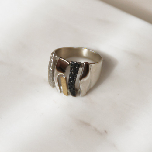 1856 - R1856 - ANILLO PLATA Y ORO R1856
