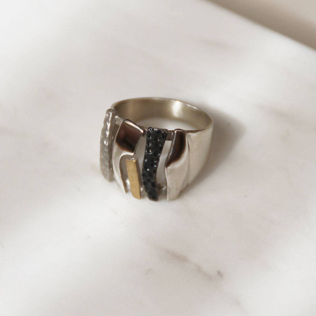 1856 - R1856 - ANILLO PLATA Y ORO R1856