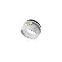 SILVER & GOLD RING WITH DIAMOND