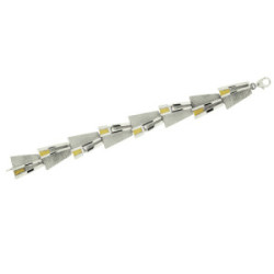 SILVER & GOLD BRACELET WITH DIAMONDS