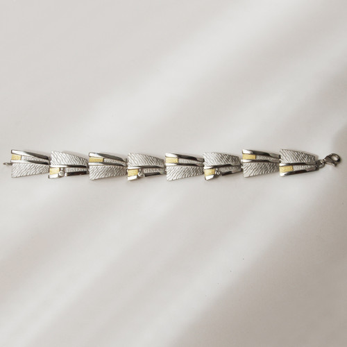 SILVER & GOLD BRACELET WITH DIAMONDS