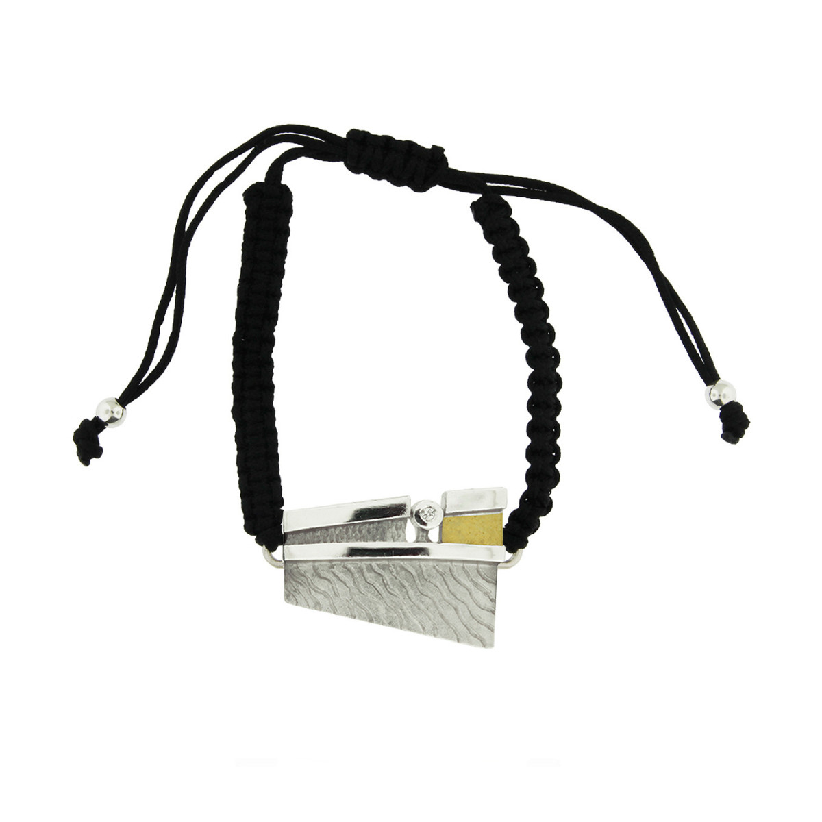 SILVER & GOLD BRACELET WITH DIAMOND