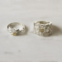 SILVER & GOLD RING w/ DIAMOND SILVER & GOLD RING w/ DIAMOND