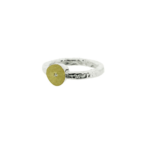 1999 - R1999-1 - SILVER & GOLD RING WITH DIAMOND R1999-1
