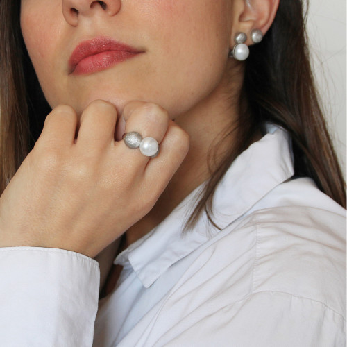 2134 - ANILLO PLATA CON PERLA. R2134