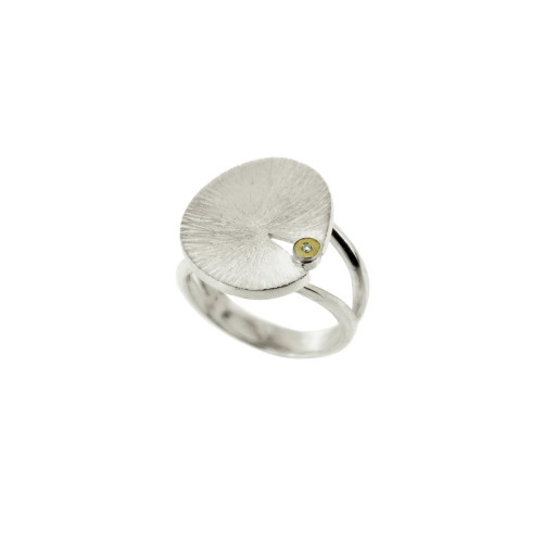 3506 - R3506D - ANILLO PLATA Y ORO CON DIAMANTE R3506D