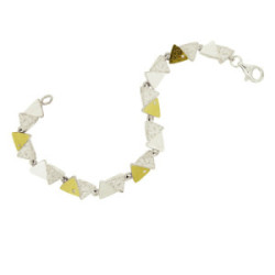 PULSERA PLATA Y ORO CON DIAMANTES