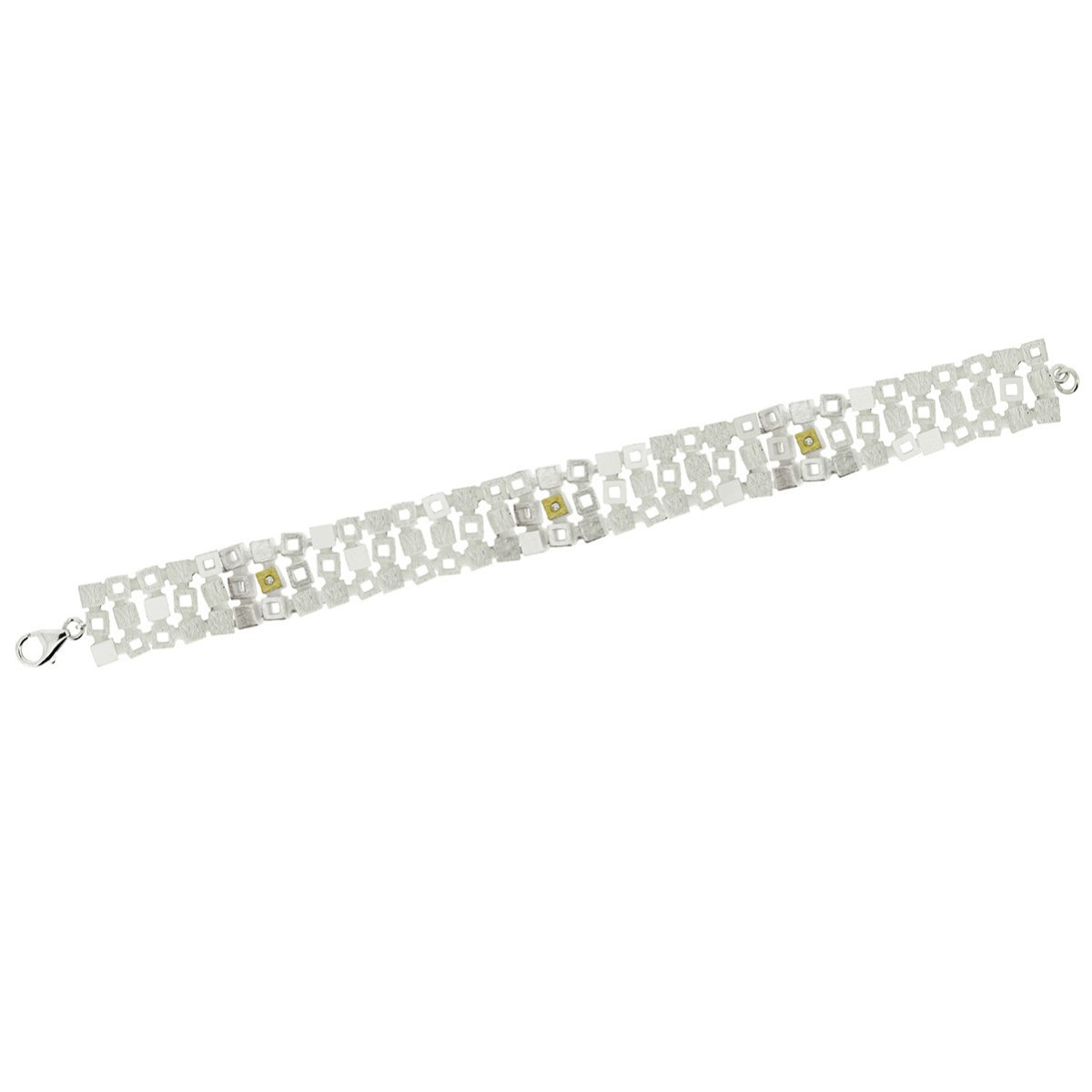 SILVER & GOLD BRACELET w/ DIAMONDS