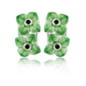 SILVER AND ENAMEL FLOWER EARRINGS