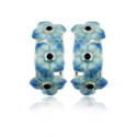 SILVER AND ENAMEL FLOWER EARRINGS SILVER AND ENAMEL FLOWER EARRINGS