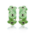 SILVER AND ENAMEL FLOWER EARRINGS