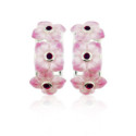 FLOR - E0134-3R - PENDIENTES FLOR DE PLATA Y ESMALTES E0134-3R