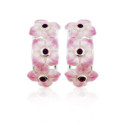 SILVER AND ENAMEL FLOWER EARRINGS
