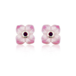 FLOR - E0134-1R - PENDIENTES FLOR DE PLATA Y ESMALTES E0134-1R