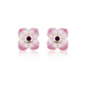 SILVER AND ENAMEL FLOWER EARRINGS