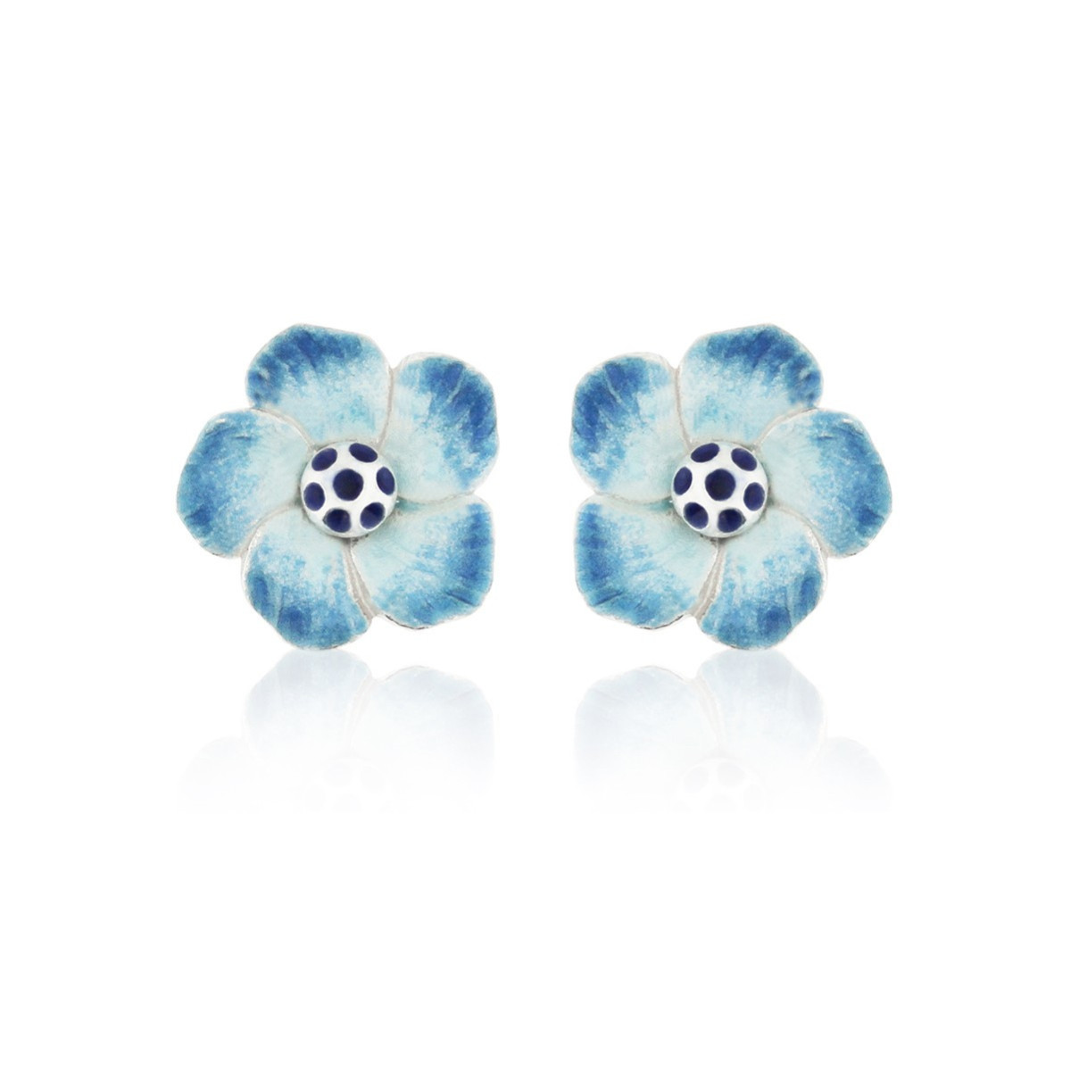 FLOR - E0136-B - PENDIENTES FLOR DE PLATA Y ESMALTES E0136-B