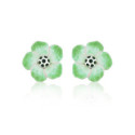 SILVER AND ENAMEL FLOWER EARRINGS
