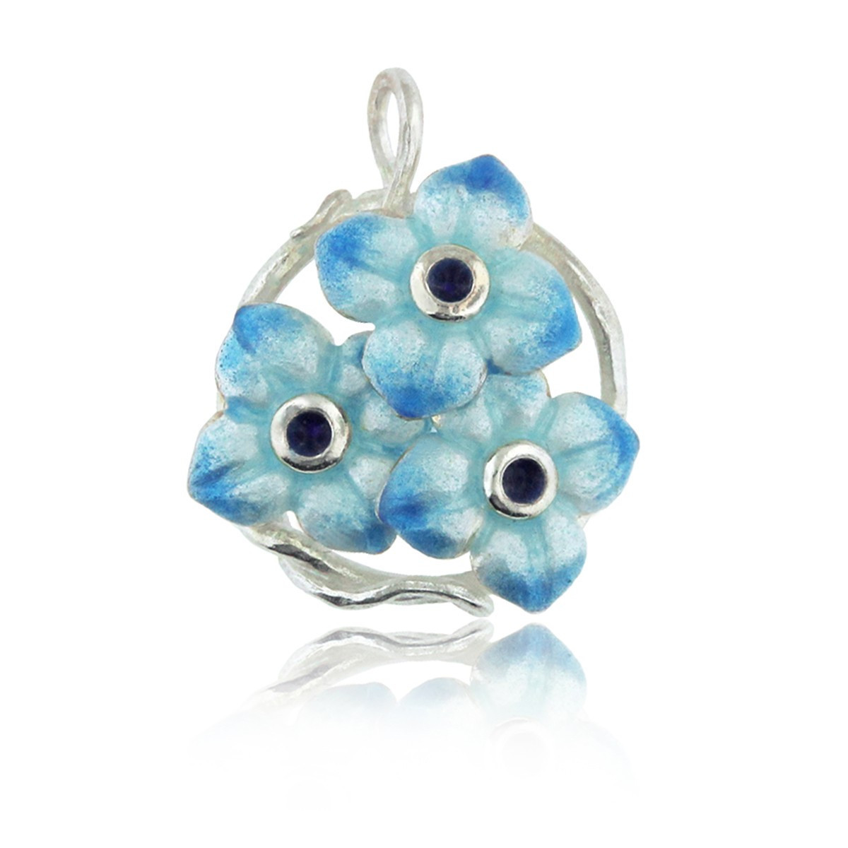 ANELL FLOR DE PLATA I ESMALTS