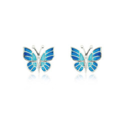 PAPALLONA - E0308-B - PENDIENTES MARIPOSA DE PLATA Y ESMALTES E0308-B