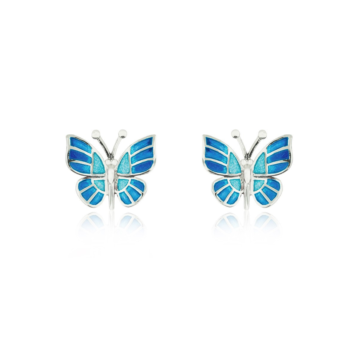 PAPALLONA - E0308-B - SILVER AND ENAMEL BUTTERFLY EARRINGS E0308-B