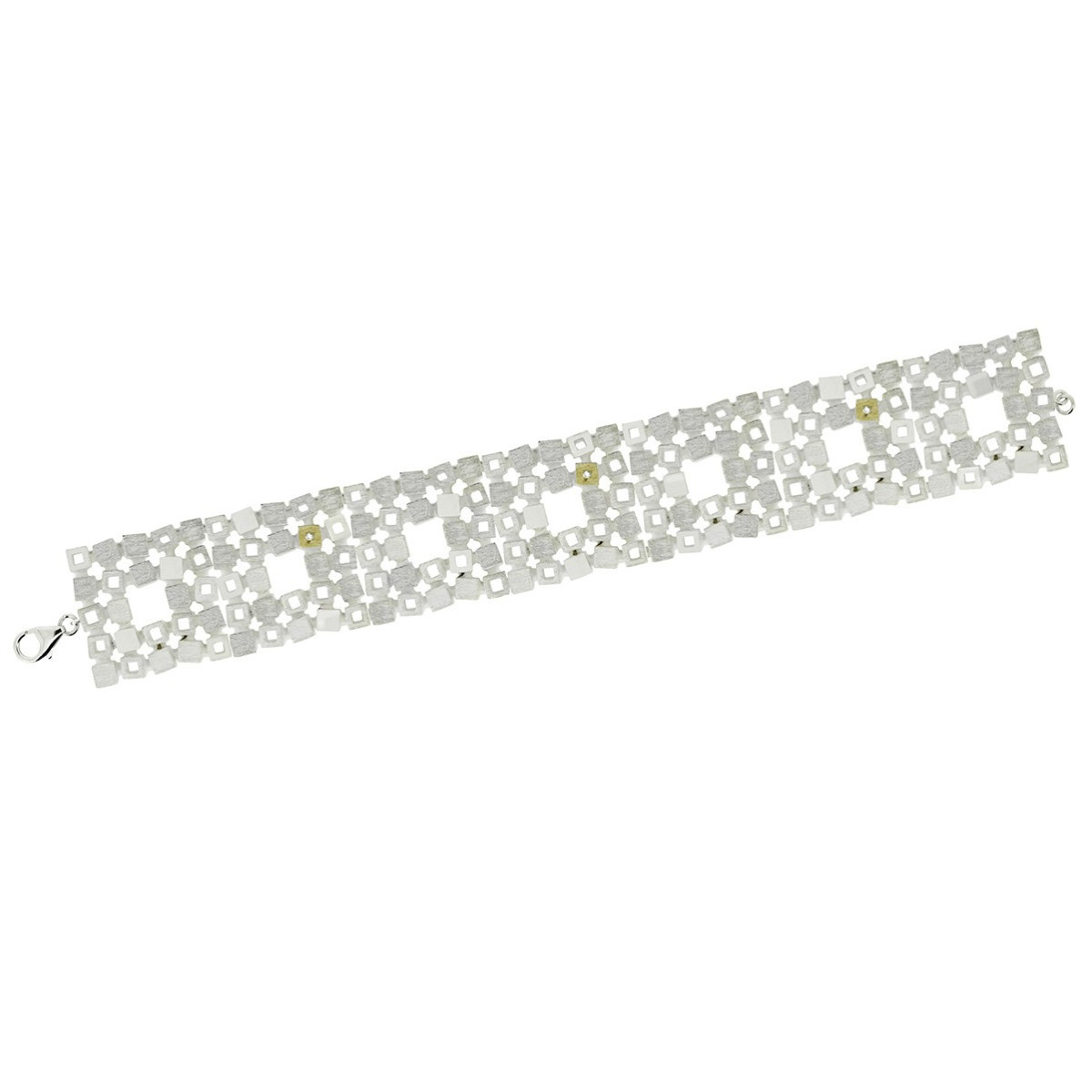SILVER & GOLD BRACELET w/ DIAMONDS