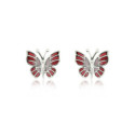 PAPALLONA - E0308-R - SILVER AND ENAMEL BUTTERFLY EARRINGS E0308-R