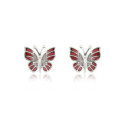 SILVER AND ENAMEL BUTTERFLY EARRINGS