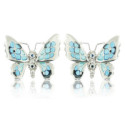 PAPALLONA - E0315-B - SILVER AND ENAMEL BUTTERFLY EARRINGS E0315-B