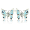 SILVER AND ENAMEL BUTTERFLY EARRINGS