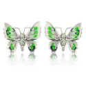 SILVER AND ENAMEL BUTTERFLY EARRINGS