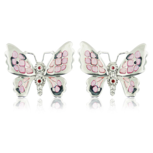 PENDIENTES MARIPOSA DE PLATA Y ESMALTES