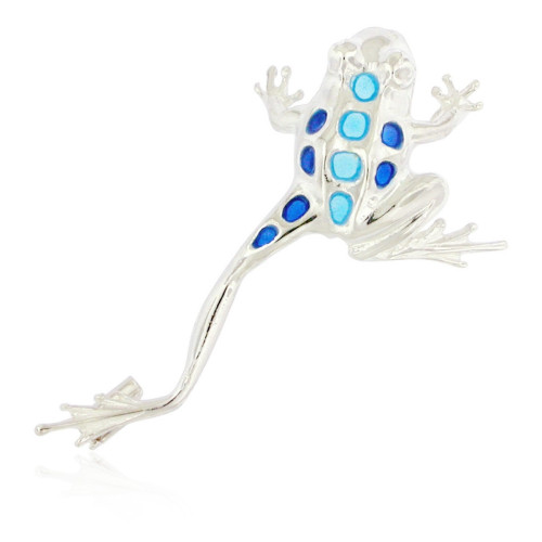 FAUNA - P0274-B - SILVER AND ENAMEL FROG PENDANT P0274-B