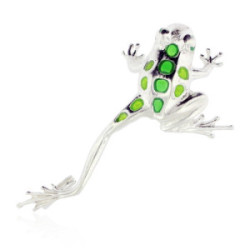 FAUNA - P0274-G - SILVER AND ENAMEL FROG PENDANT P0274-G
