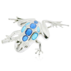 FAUNA - P0275-B - SILVER AND ENAMEL FROG PENDANT P0275-B