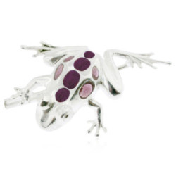 FAUNA - P0275-G - SILVER AND ENAMEL FROG PENDANT P0275-R