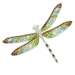 PAPALLONA - P0321-4 - SILVER AND ENAMEL DRAGONFLY PENDANT P0321-4