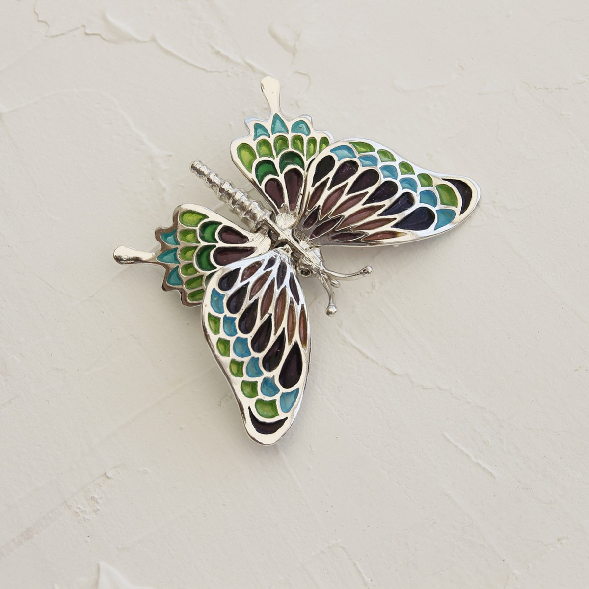 PAPALLONA - P0322-1 - SILVER AND ENAMEL BUTTERFLY PENDANT P0322-1