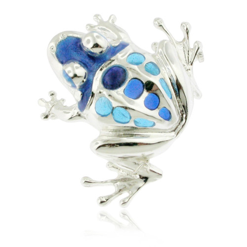 FAUNA - P0281-B - SILVER AND ENAMEL FROG PENDANT P0281-B